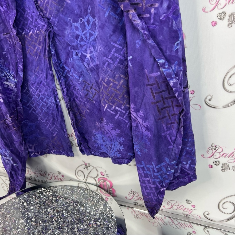Golden Lady Purple cardigan wrap cape coverup  Tie-Front Blouse - Picture 8 of 8
